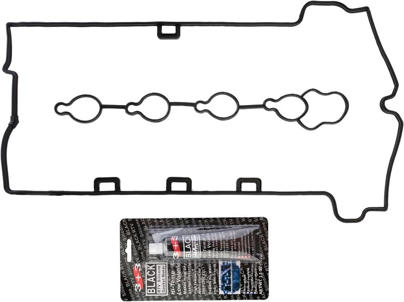 Cybal 12609291 12608604 VS50778R Engine Valve Cover Gasket & Gasket Maker 3oz Fit 08-17 2.0L 2.4L 4L Buick Lacrosse Regal Verano Chevy Captiva Sport Cobalt Equinox HHR Impala GMC Terrain Pontiac Solstice - Image 1